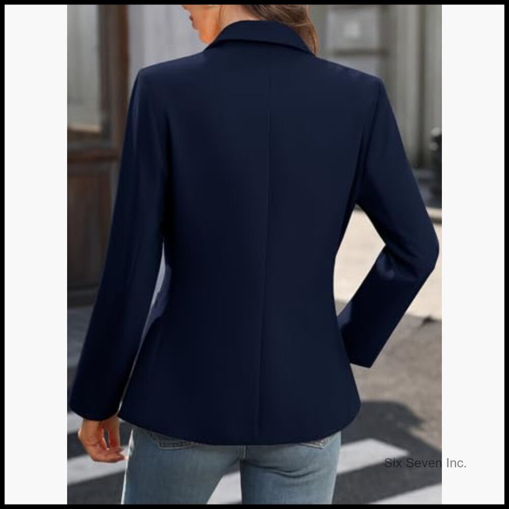 Polyester Blazer with Double-Breasted Design and … - image 3